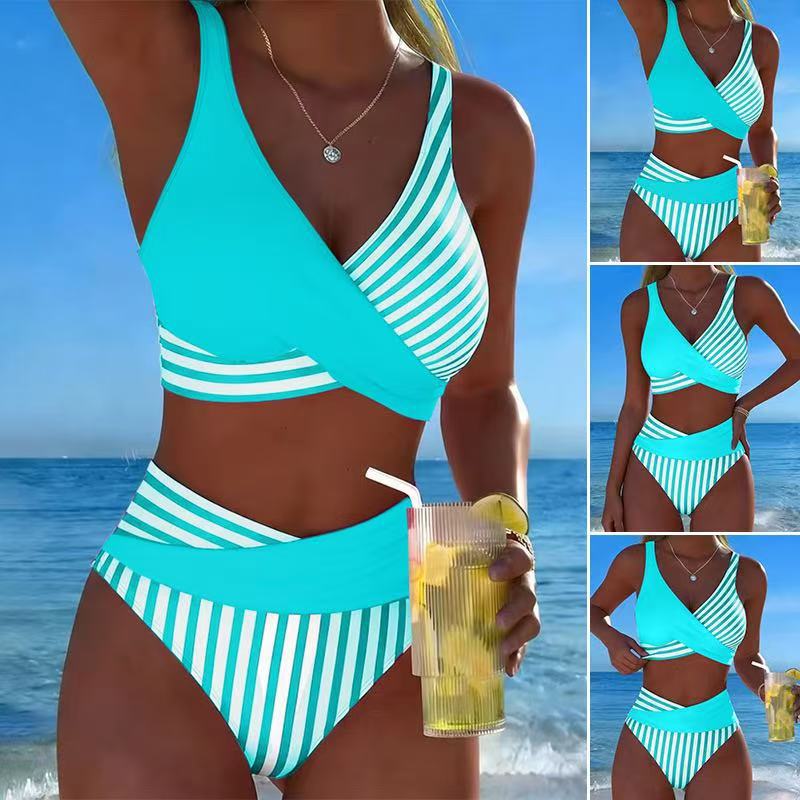 Damen Sportlicher Zweiteiliger Badeanzug mit asymmetrischem Design Echo Archiv