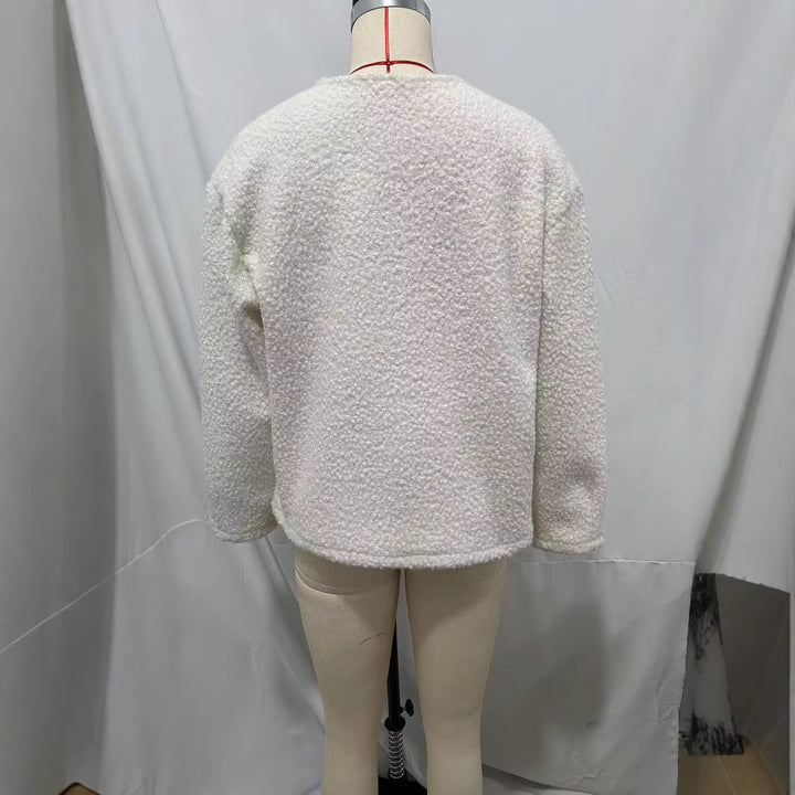 Damen nan kuscheliger Bouclé-Pullover mit Rundhalsausschnitt und entspannter Oversize-Silhouette Echo Archiv