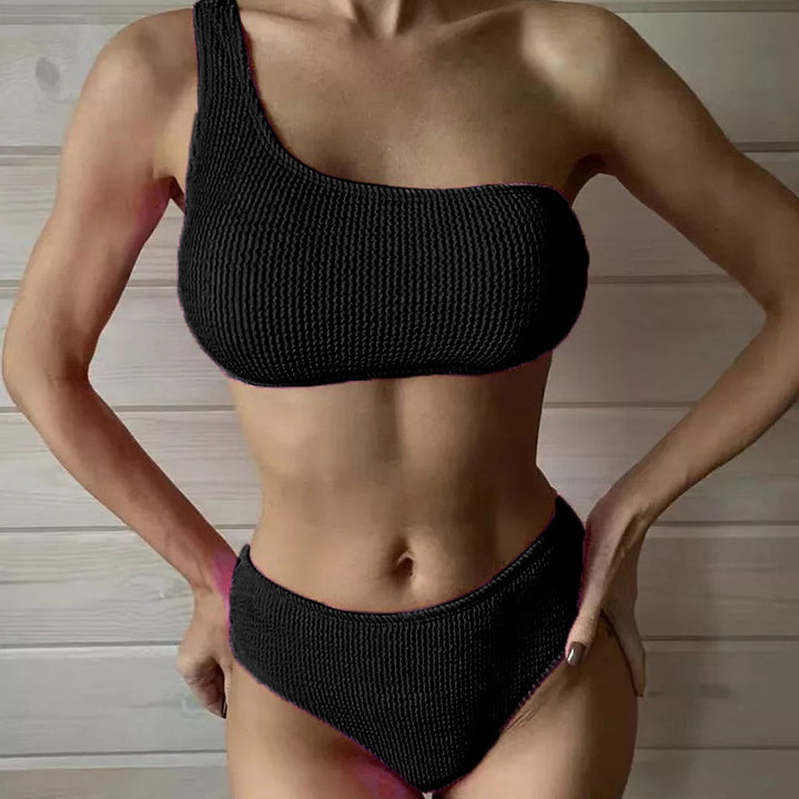 Damen asymmetrisches Bikini-Set mit strukturierter Oberfläche Echo Archiv