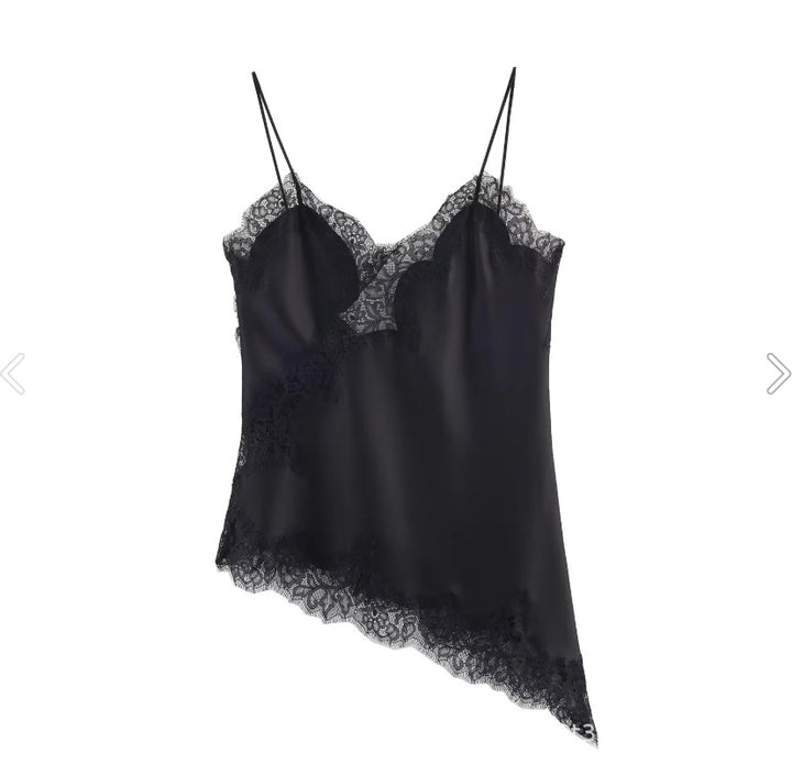 Damen verführerisches Spitzen-Nachtkleid mit asymmetrischem Saum Echo Archiv