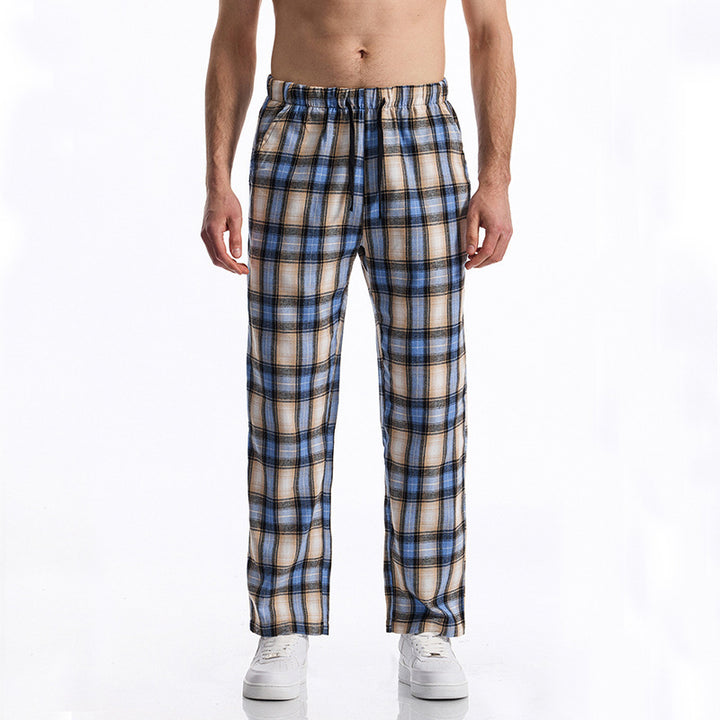 Herren bequeme Freizeithose mit Karomuster Echoarchiv