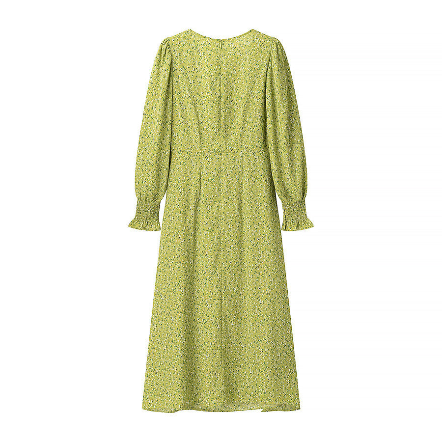 Damen Midikleid mit Herzausschnitt, gerafften Ballonärmeln und A‑Linien‑Silhouette Echo Archiv