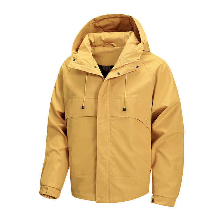 Herren urbane Allwetter-Hybridjacke mit gesteppter Innenseite, verstellbarer Kapuze und verdeckten Reißverschlusstaschen – Taviero