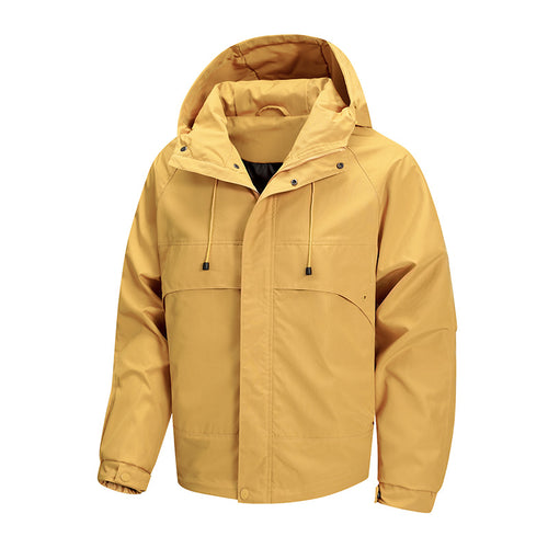 Herren urbane Allwetter-Hybridjacke mit gesteppter Innenseite, verstellbarer Kapuze und verdeckten Reißverschlusstaschen – Taviero