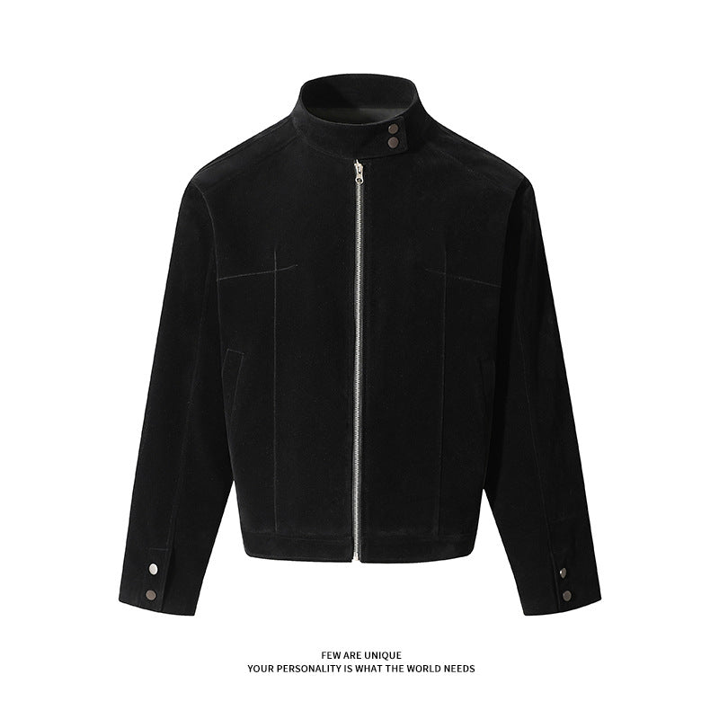 Herren Freizeitjacke aus weichem Kunstleder mit praktischem Kragen und Reißverschluss Echoarchiv