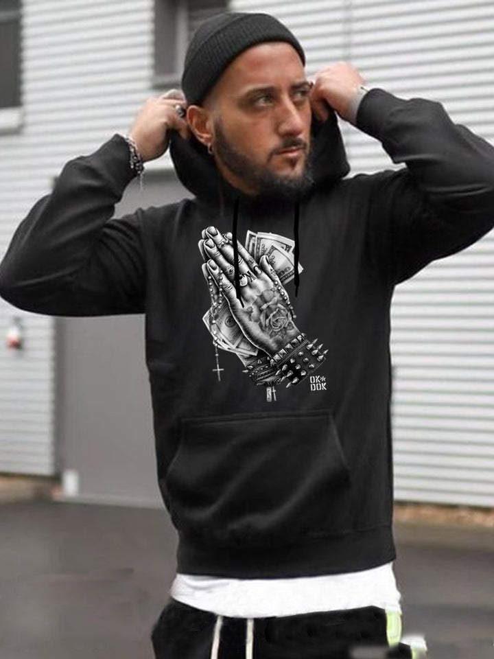 Herren Hoodie mit kreativem grafischen Druck Echoarchiv
