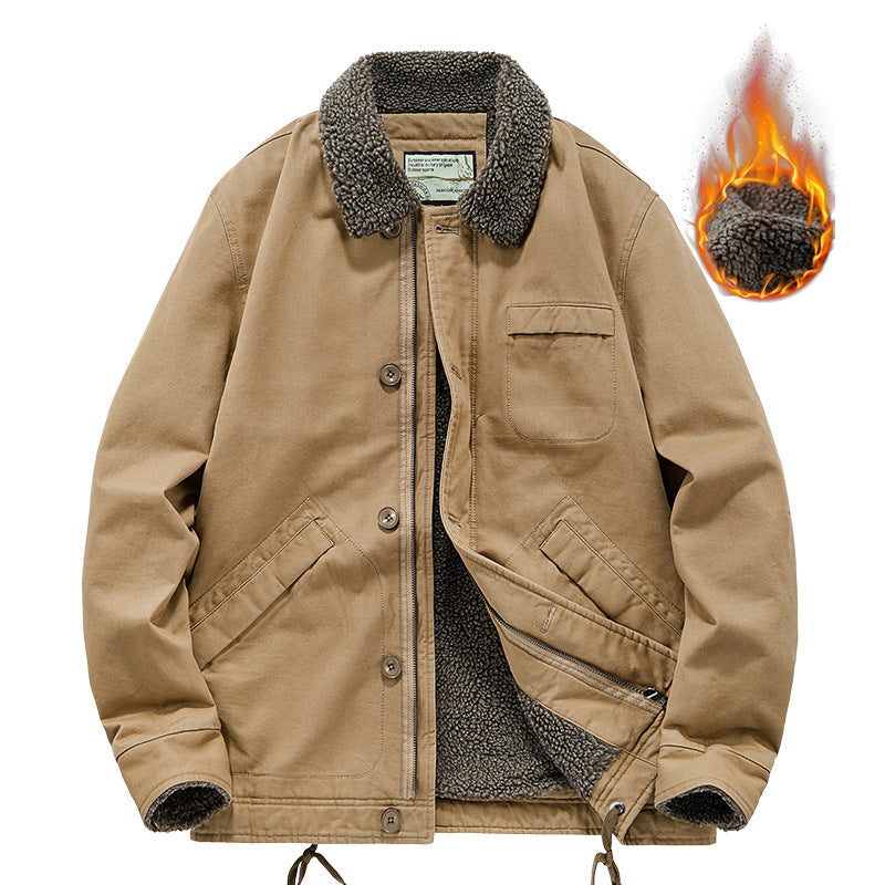 Herren Lässige Übergangsjacke mit Teddyfutter Echo Archiv