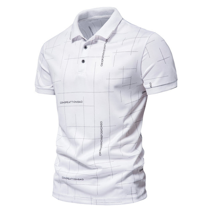 Herren Poloshirt mit modernem grafischen Druck und atmungsaktiver Funktion Echoarchiv