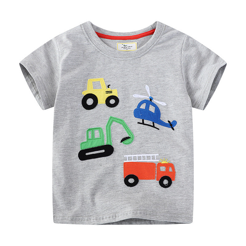 Jungen T-Shirt mit buntem Baumaschinen-Motiv Echo Archiv