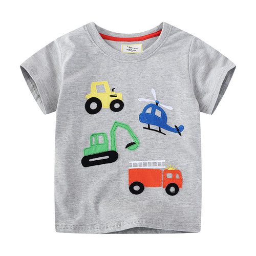 Jungen T-Shirt mit buntem Baumaschinen-Motiv Echo Archiv