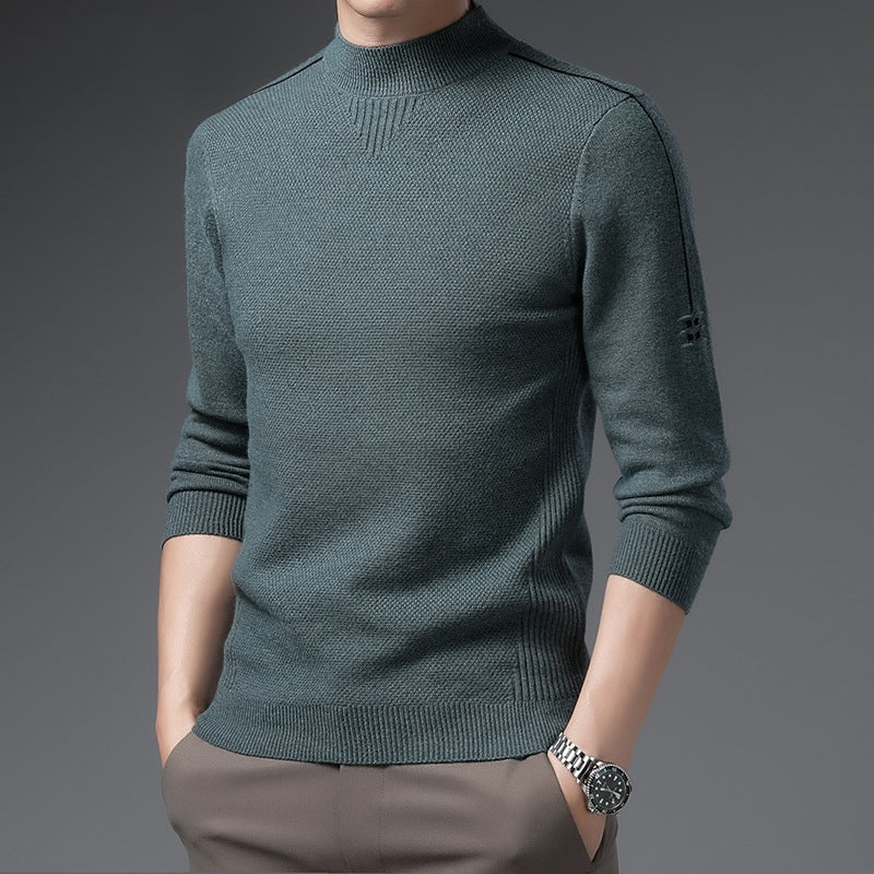 Herren Slim-Fit Strukturierter Feinstrickpullover mit kurzem Schlauchkragen und gerippten Säumen Echo Archiv