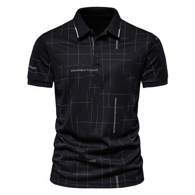 Herren Poloshirt mit modernem grafischen Druck und atmungsaktiver Funktion Echoarchiv