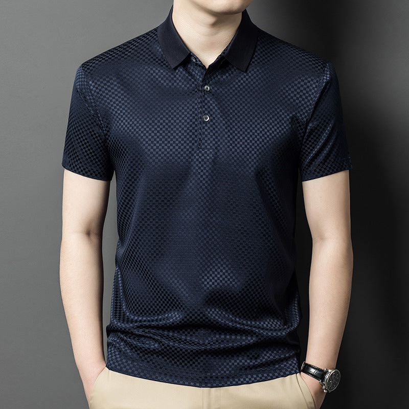Herren Poloshirt mit kunstvollem Rautenmuster Echoarchiv