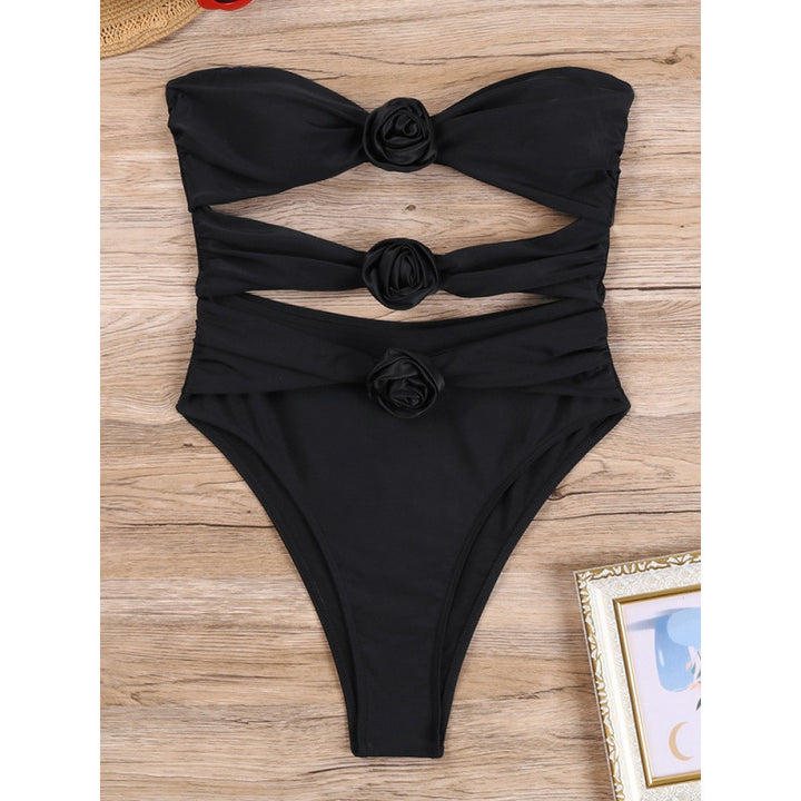 Damen Cut-Out Einteiler Badeanzug mit floralem Detail Echo Archiv