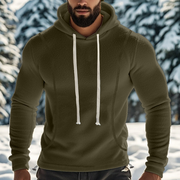 Herren Fleece-Kapuzenpullover mit praktischen Taschen Echoarchiv