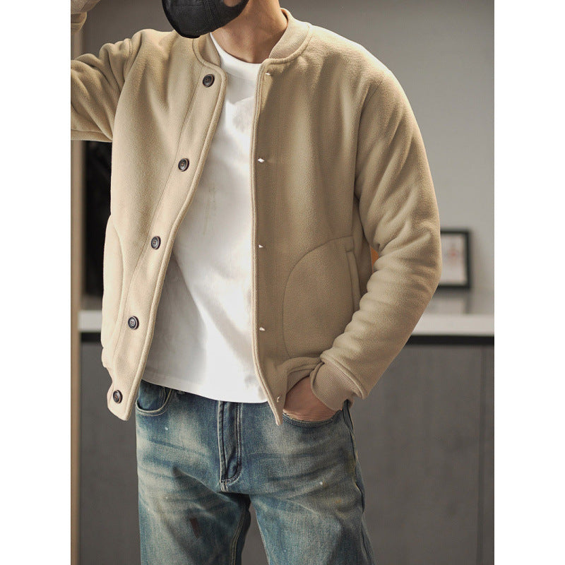 Herren Bequeme Fleecejacke mit Knöpfen Echo Archiv