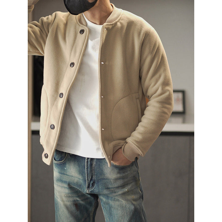 Herren Bequeme Fleecejacke mit Knöpfen Echo Archiv