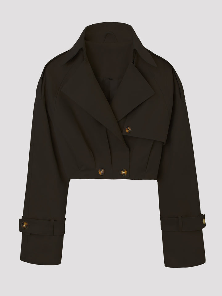 Damen Modische Cropped Trenchcoatjacke Echo Archiv