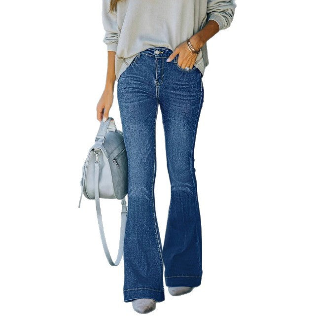 Damen Vintage-inspirierte High-Waist Schlagjeans mit sculptenden Nahtdetails Echo Archiv
