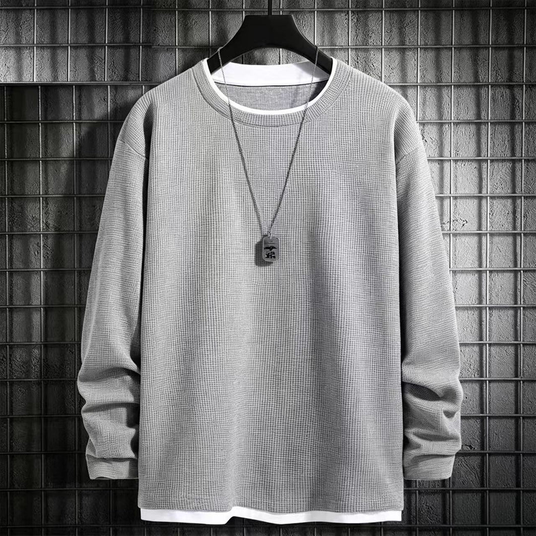 Herren Langarmshirt mit strukturiertem Design Echoarchiv
