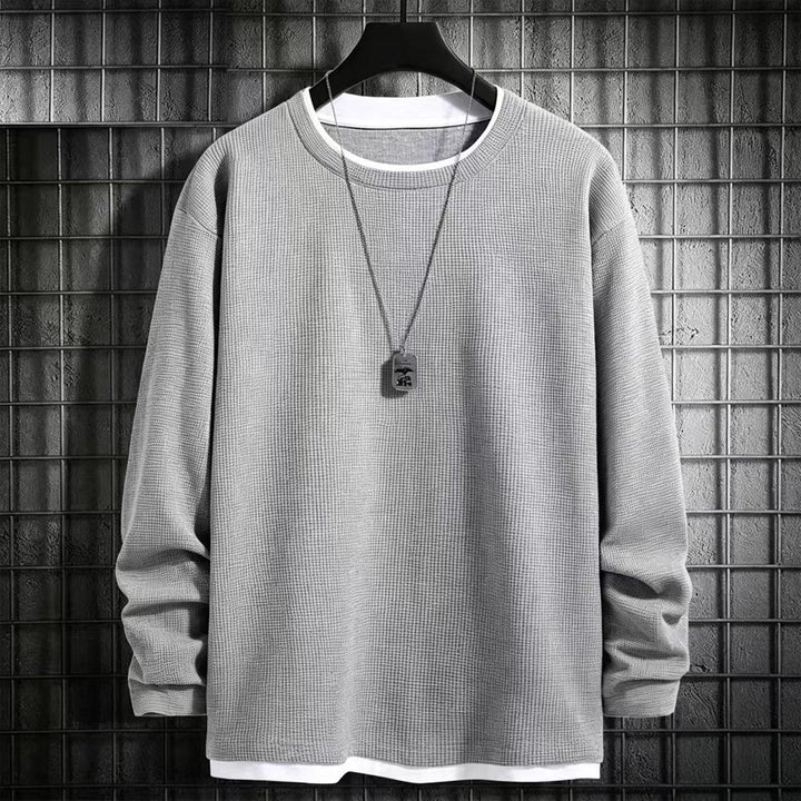 Herren Langarmshirt mit strukturiertem Design Echoarchiv
