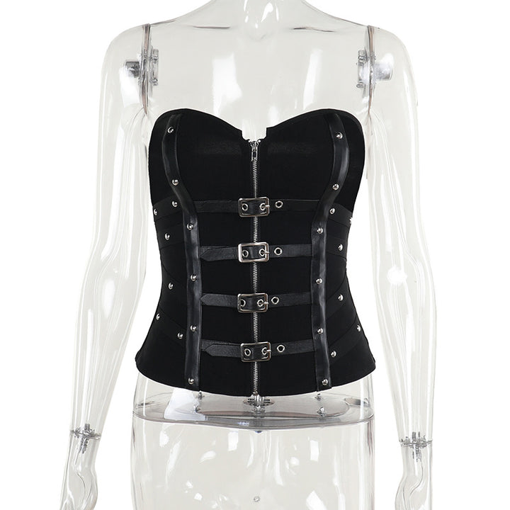 Damen figurbetonte Bluse mit Rüschendetails und Schnürung Echo Archiv
