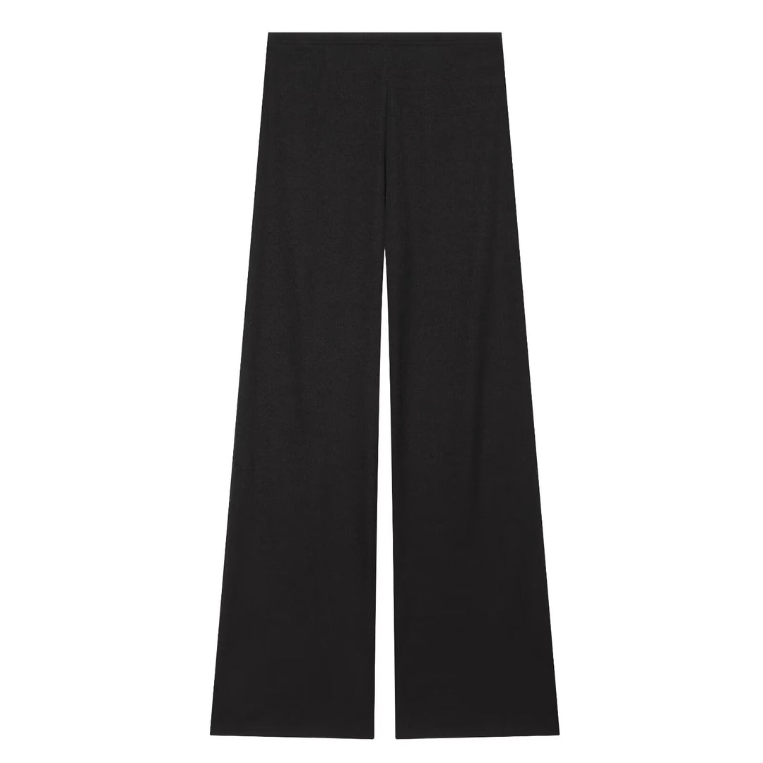 Damen Weite Strickhose mit hoher Taille und ausgestelltem Bein Echo Archiv