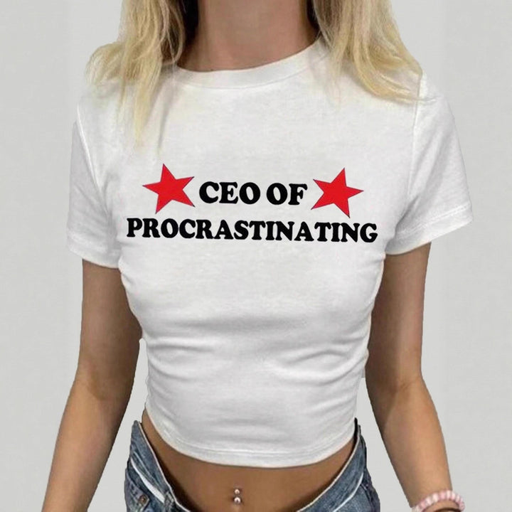 Damen T-Shirt mit kreativem Statement-Druck Echo Archiv