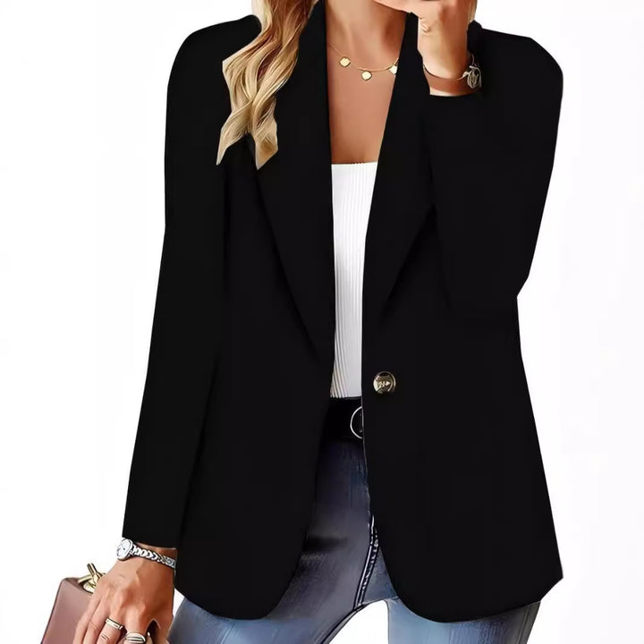 Damen Oversize-Blazer mit Schalkragen, Ein-Knopf-Verschluss und strukturierter Optik Echoarchiv