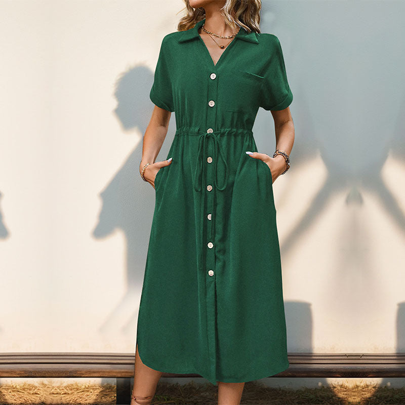 Damen Langarm Hemdblusenkleid mit Taillengürtel Echo Archiv