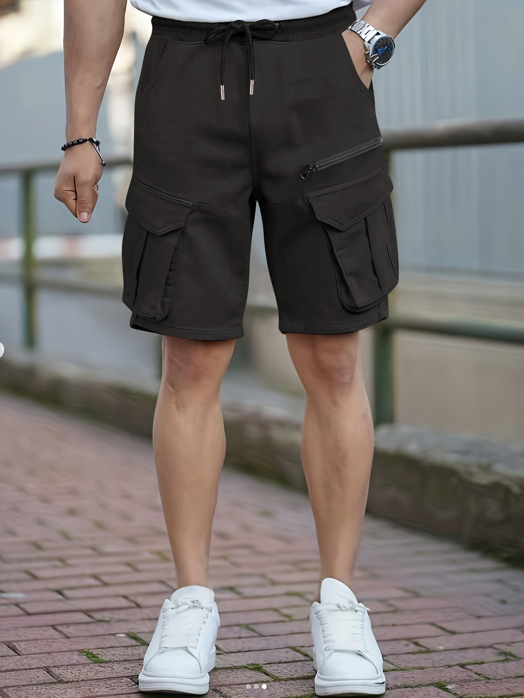 Herren Cargo-Style Utility-Shorts mit Mehrfachtaschen-Design Echoarchiv