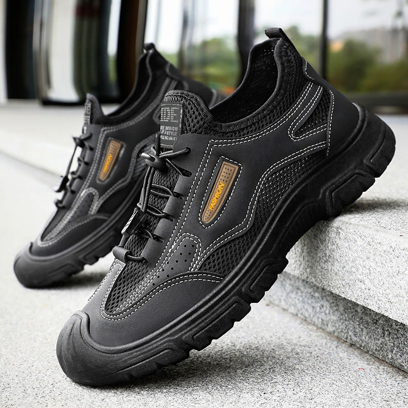 Herren nan robuster Mesh-Trekkingschuh mit verstärkter Gummizehenkappe, Schnellzug-Schnürung und griffiger Profilsohle Echo Archiv