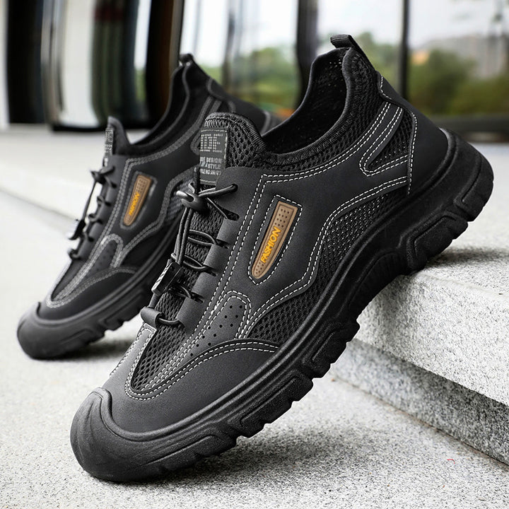 Herren nan robuster Mesh-Trekkingschuh mit verstärkter Gummizehenkappe, Schnellzug-Schnürung und griffiger Profilsohle Echo Archiv