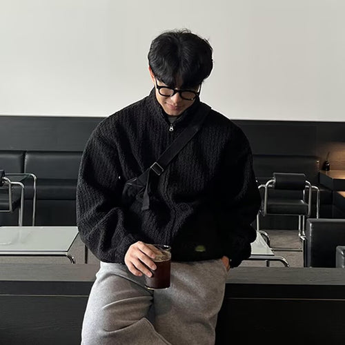 Herren Modische Oversized Jacke mit Stehkragen Echoarchiv