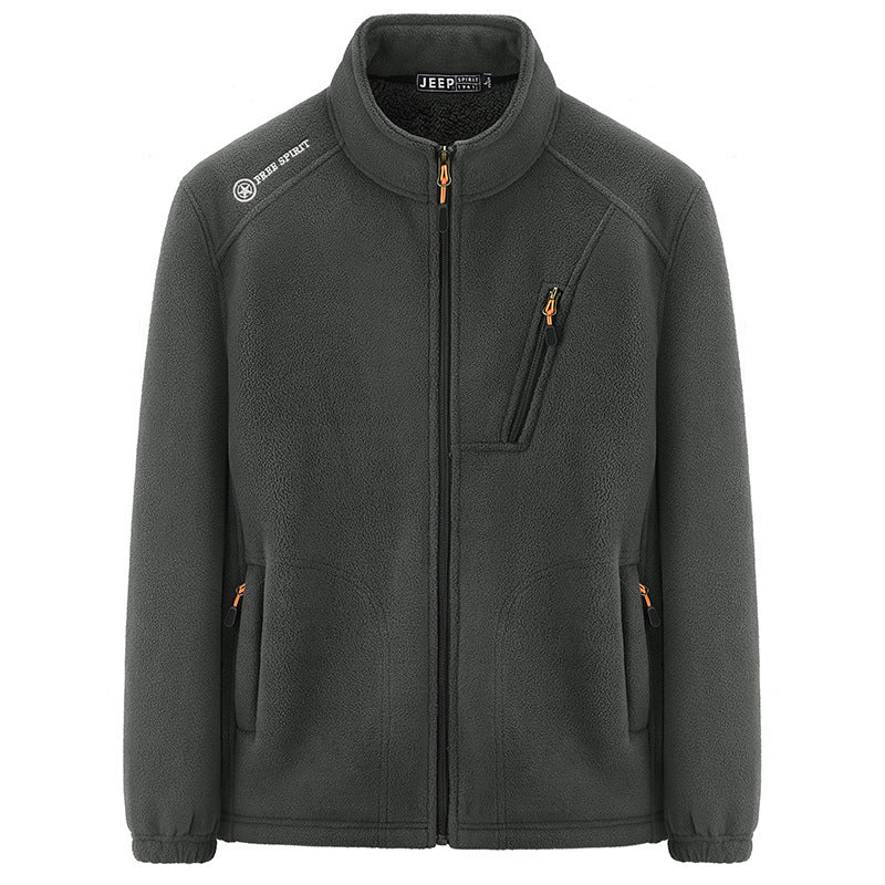Herren Thermo‑Fleecejacke mit Sherpa‑Innenfutter, Stehkragen und Reißverschlusstaschen Echo Archiv
