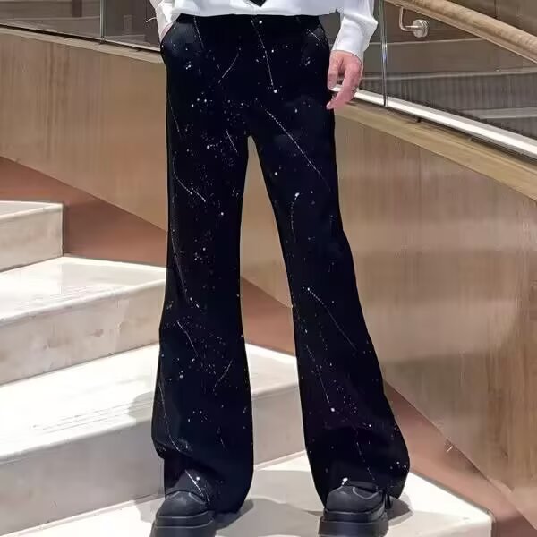 Herren Weitgeschnittene Jeans mit abstraktem Muster Echoarchiv