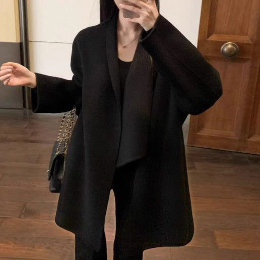 Damen Modischer Oversized-Wollmantel Echoarchiv