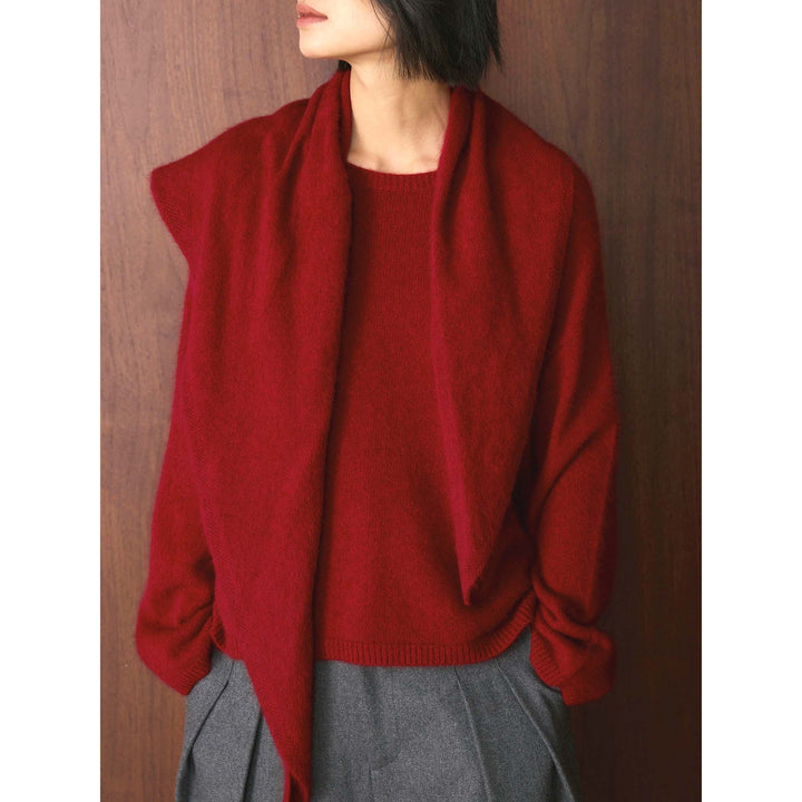 Damen Weicher Feinstrick-Pullover mit voluminösem Loopkragen und kastiger Silhouette Echoarchiv