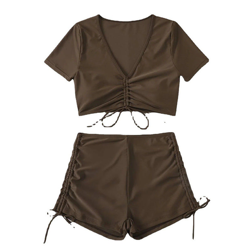 Damen Crop-Top Bikini-Set mit verstellbaren Rüschen Echo Archiv