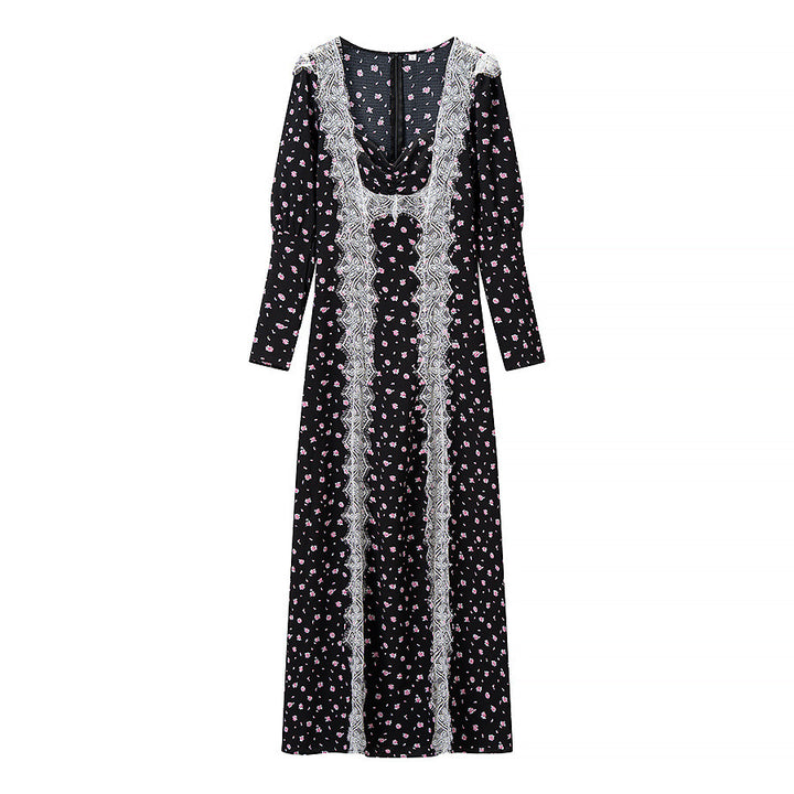 Damen Maxikleid mit Spitzenbesatz und floralem Alloverprint Echo Archiv