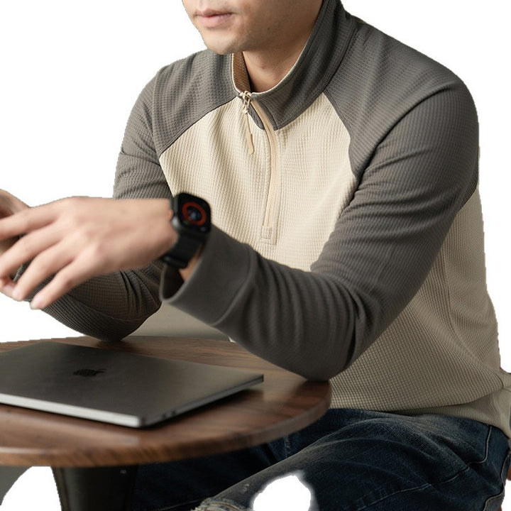 Herren funktionales Langarmshirt mit hohem Kragen und innovativer Reißverschlussöffnung Echoarchiv