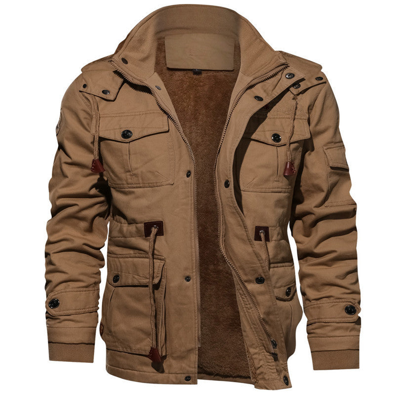 Herren Fieldparka aus robustem Canvas mit Teddyfleece-Innen und Multifunktions‑Taschen – Taviero