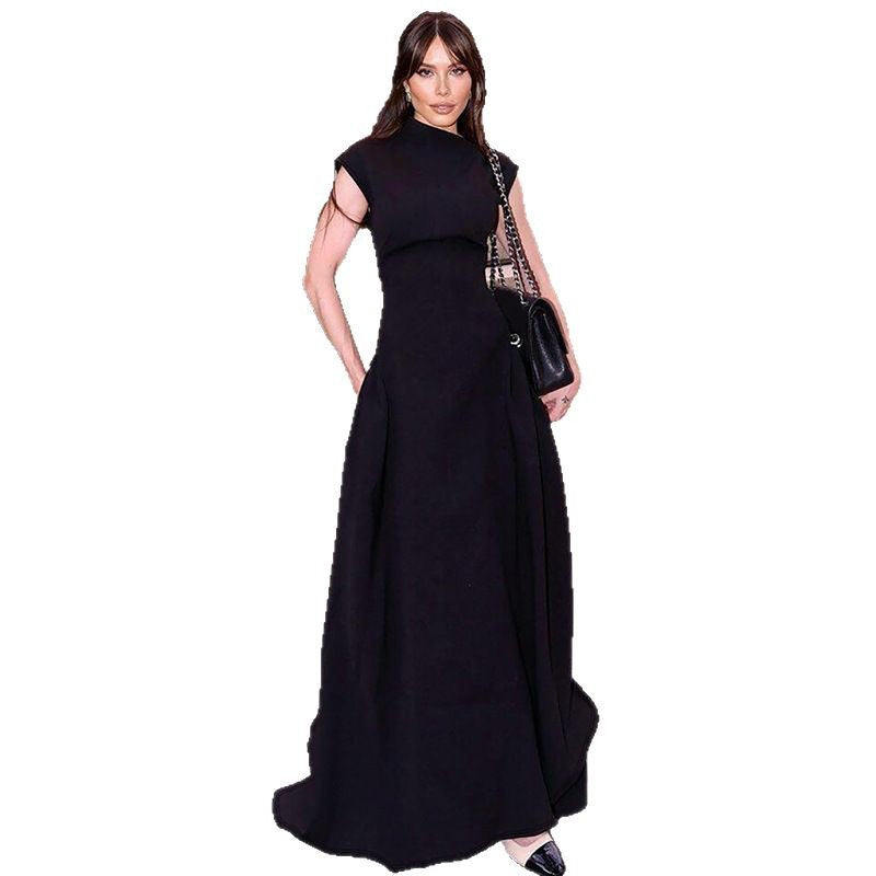 Damen Maxi-Abendkleid mit elegantem Stehkragen und schwingendem Rock Echo Archiv