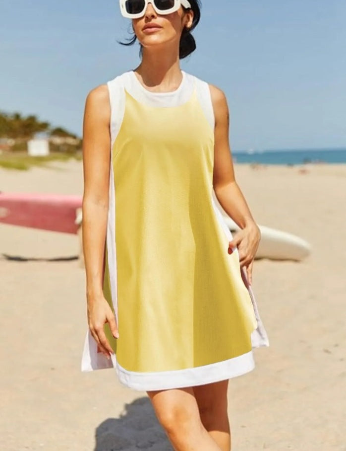 Damen einseitig geschnittenes Minikleid mit Struktur – Élara