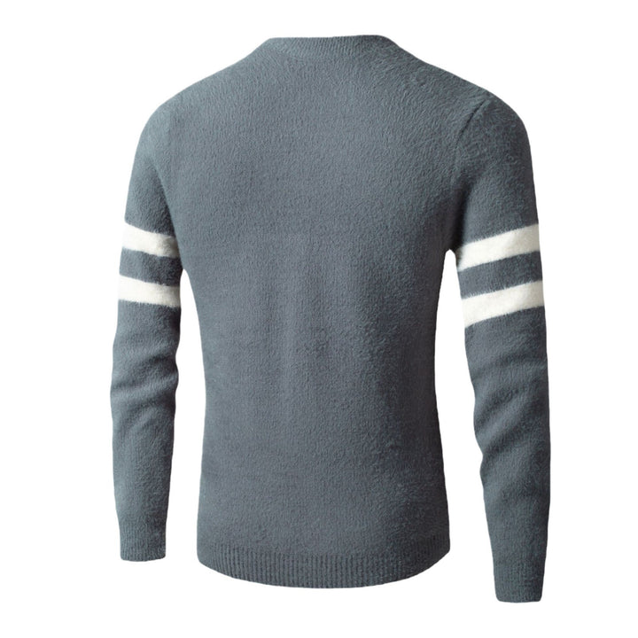 Herren Sportlicher Wollpullover mit strukturiertem Logo Echoarchiv