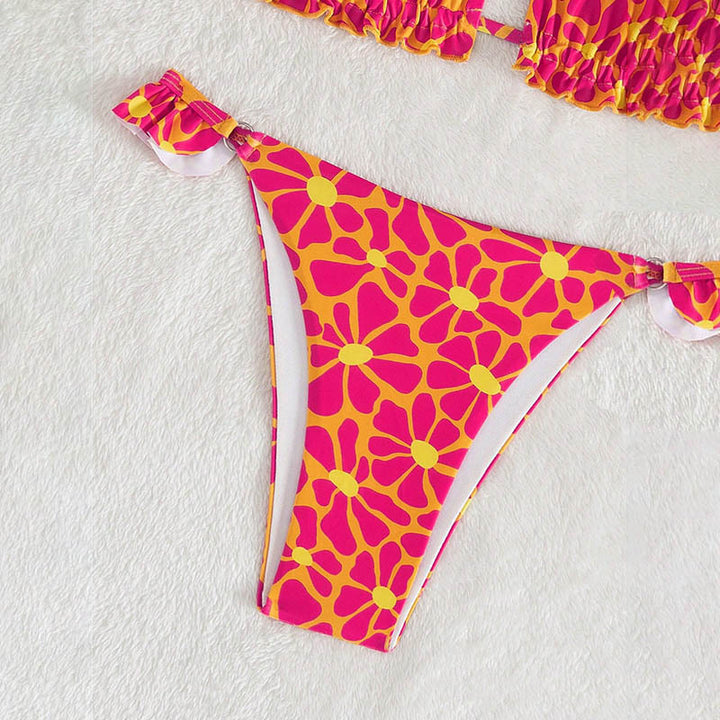 Damen Triangel-Bikini mit verstellbaren Trägern und Rüschendetails Echo Archiv