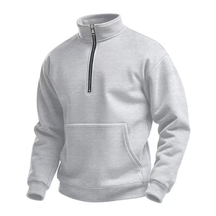 Herren Fleece-Pullover mit kurzem Reißverschluss und Bauchtasche Echoarchiv