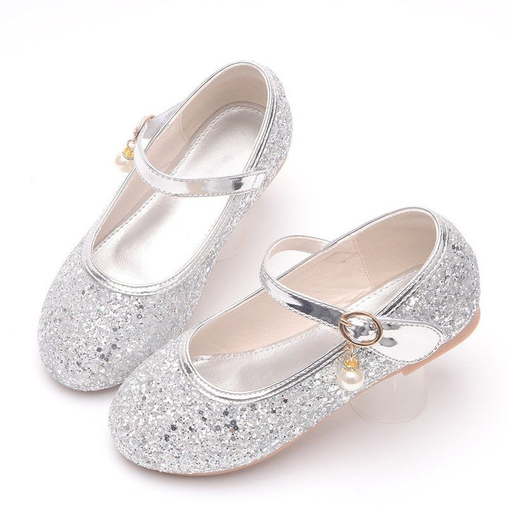Mädchen Glitzernde Ballerinas mit Riemchen und Perlenapplikation Echo Archiv