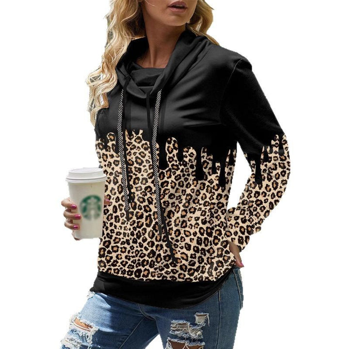 Damen Kapuzenpullover mit Leoparden-Print und Tropfen‑Effekt – Avérine