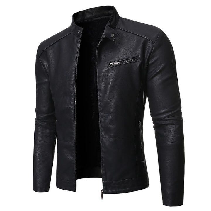 Herren elegante Motorradjacke mit modernem Stehkragen Echoarchiv